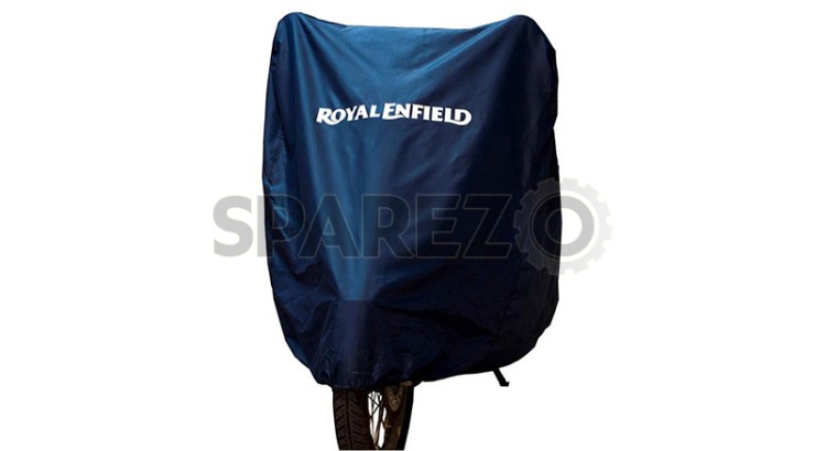 Genuine Royal Enfield Water Resistant Bike Cover Navy Blue - SPAREZO
